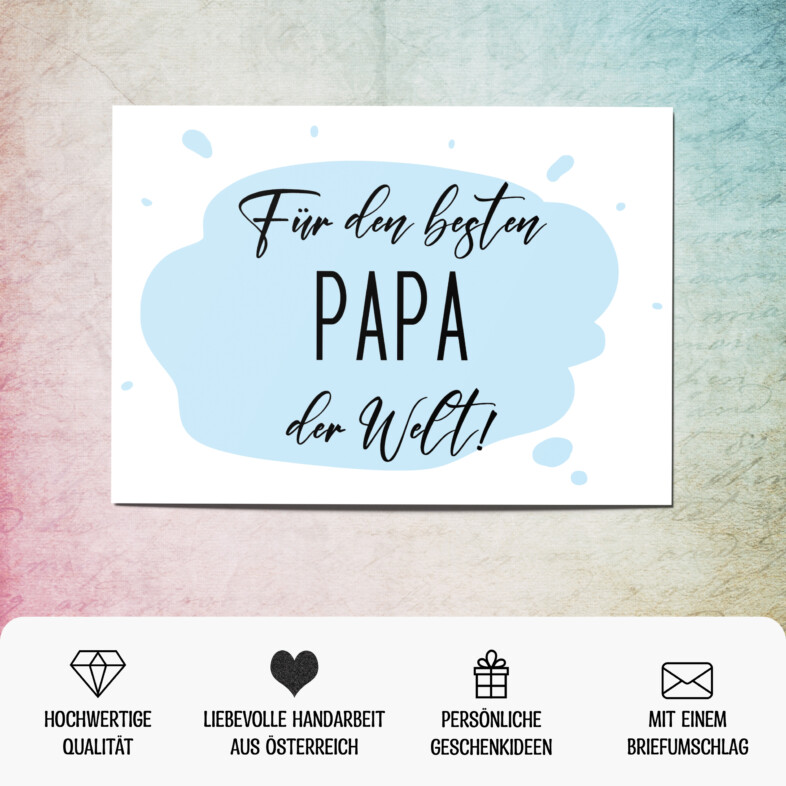 Postkarte für den besten Papa der Welt
